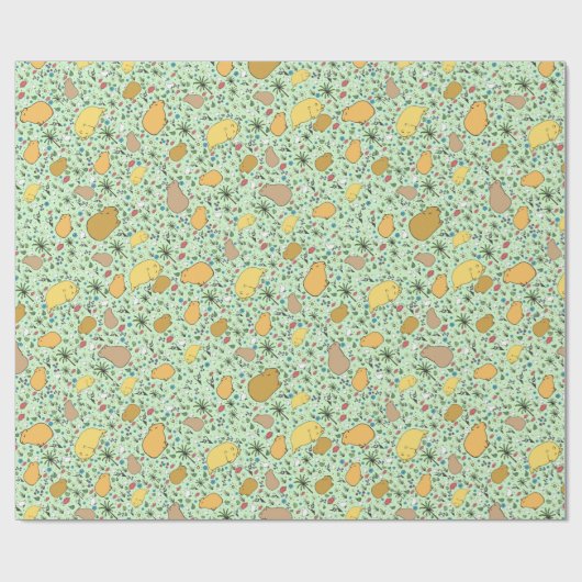 Capybaras in Grün Geschenkpapier (Flach)