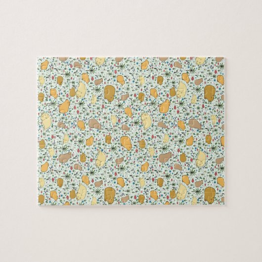 Capybaras in Grün Puzzle (Horizontal)