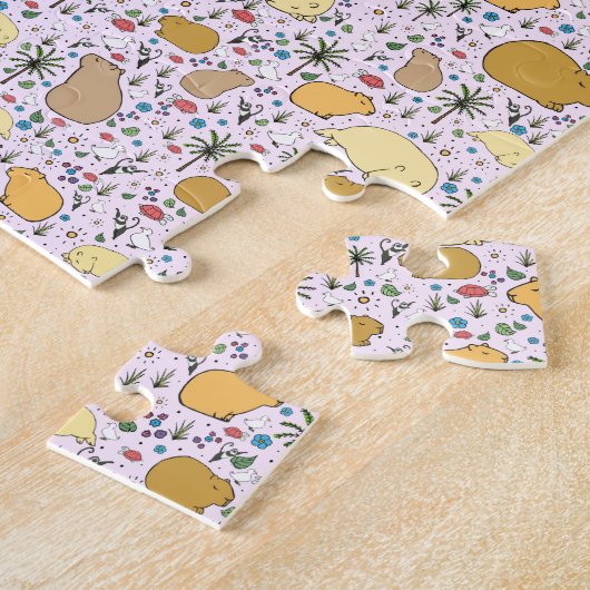Capybaras in Rosa Puzzle (Seite)
