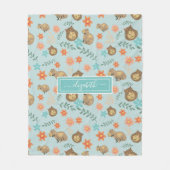 Capybaras mit Blume, grüner Individuelle Name Fleecedecke (Vorderseite)