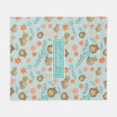 Capybaras mit Blume, grüner Individuelle Name Fleecedecke (Vorderseite (Horizontal))