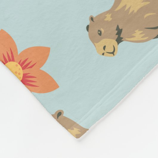 Capybaras mit Blume, grüner Individuelle Name Fleecedecke (Ecke)