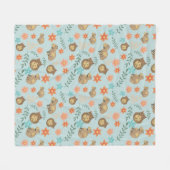 Capybaras mit grünen Blume Fleecedecke (Vorderseite (Horizontal))