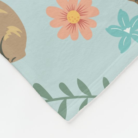 Capybaras mit grünen Blume Fleecedecke (Ecke)