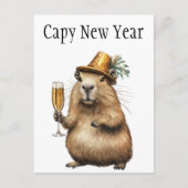 Capybaras neues Jahr Postkarte (Vorderseite)