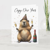 Capybaras Neujahr Karte (Vorderseite)