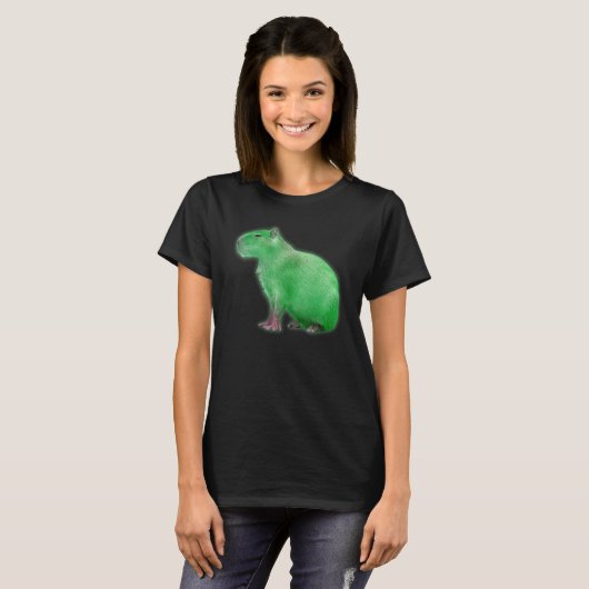Capybaras Niedlich Space Capybara T-Shirt (Vorne ganz)