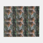 Capybaras' Swimming In The River,  Fleecedecke (Vorderseite (Horizontal))