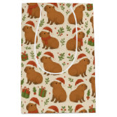 Capybaras zu Weihnachten Mittlere Geschenktüte (Vorderseite)