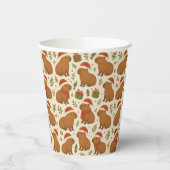 Capybaras zu Weihnachten Pappbecher (Links)