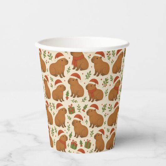 Capybaras zu Weihnachten Pappbecher (Vorderseite)