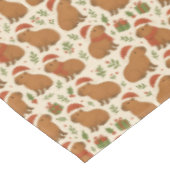 Capybaras zu Weihnachten Tischdecke (Schrägansicht)
