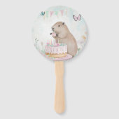 Capybura Cakefest Geburtstagsparty Hand Fans Fächer (Rückseite)