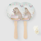 Capybura Cakefest Geburtstagsparty Hand Fans Fächer (Vorne und Hinten)