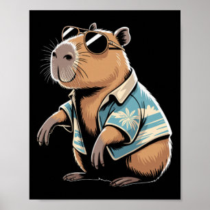 Capybyra Fußballfan Cartoon-Illustration _1 Poster
