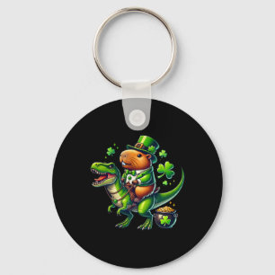 Capybyra Leperchaun Capyra Riding Trex St Patricks Schlüsselanhänger