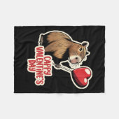 Capybyra Valentine Fleecedecke (Vorderseite (Horizontal))