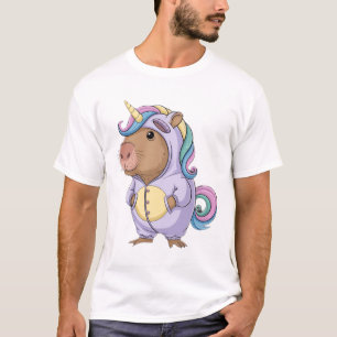 Capycorn Capybara Einhorn Kawaii Regenbogen Nageti T-Shirt
