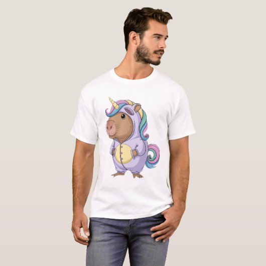 Capycorn Capybara Unicorn Kawaii Rainbow Rodent T-Shirt (Vorne ganz)