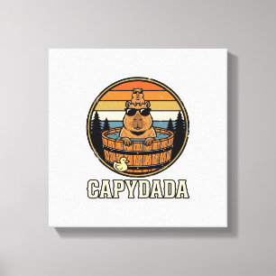 Capydada Capybara Vater Retro Whirlpool Vektordesi Leinwanddruck