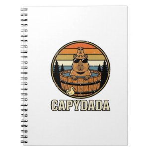 Capydada Capybara Vater Retro Whirlpool Vektordesi Notizblock