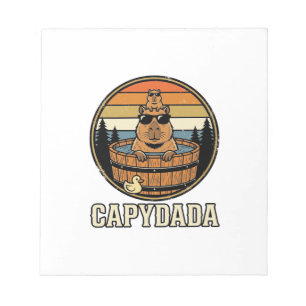 Capydada Capybara Vater Retro Whirlpool Vektordesi Notizblock