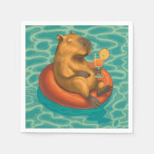 Capylara Cocktail auf Boje am Pool Serviette (Vorderseite)