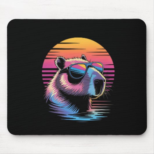 Capyra Cute Retro Animal Summer Vacation Beach Mousepad (Vorne)