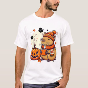 Capyra Drink Kaffee Halloween Herbssaison Danke T-Shirt