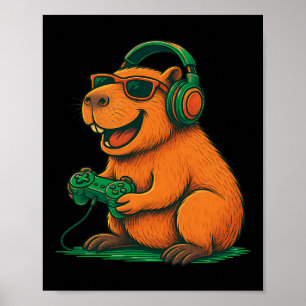 Capyra Lustiges Videospiel Gamer Tierliebhaber Gam Poster