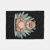 Capyra Meditating Cute Yoga Tee Yogi Meditation Fleecedecke (Vorderseite (Horizontal))