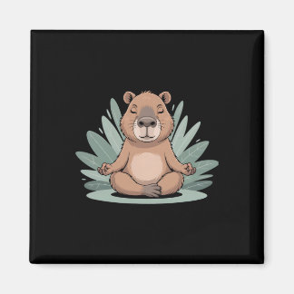 Capyra Meditating Cute Yoga Tee Yogi Meditation Magnet