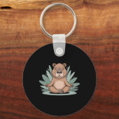 Capyra Meditating Cute Yoga Tee Yogi Meditation  Schlüsselanhänger (Vorderseite)