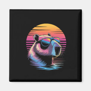Capyra Niedliches Retro-Tier Sommerferien Strand Magnet