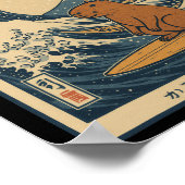 Capyra surft ruhig Die große Welle _1 Poster (Ecke)