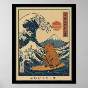 Capyra surft ruhig Die große Welle _1  Poster