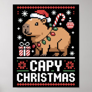 Capyra Weihnachten Funny Capyra Holiday Tierfreund Poster