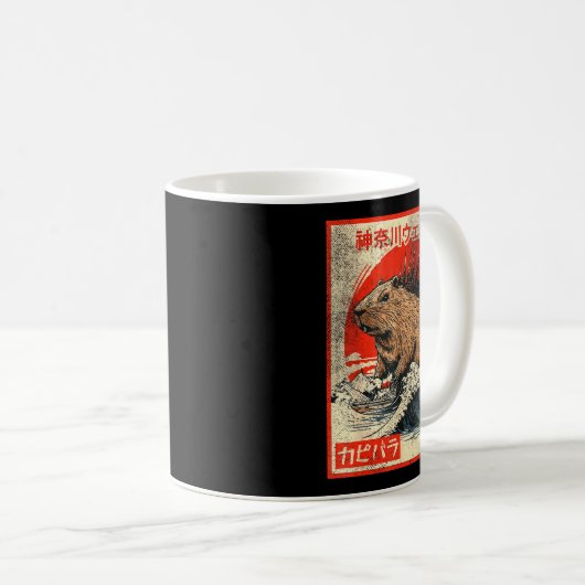 Capyzilla _ Kanagwa Wave Japan _ Cool Rodent Capyb Kaffeetasse (VorderseiteRechts)