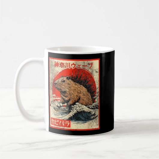Capyzilla _ Kanagwa Wave Japan _ Cool Rodent Capyb Kaffeetasse (Links)