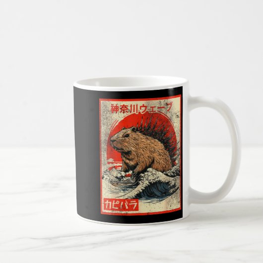 Capyzilla _ Kanagwa Wave Japan _ Cool Rodent Capyb Kaffeetasse (Rechts)