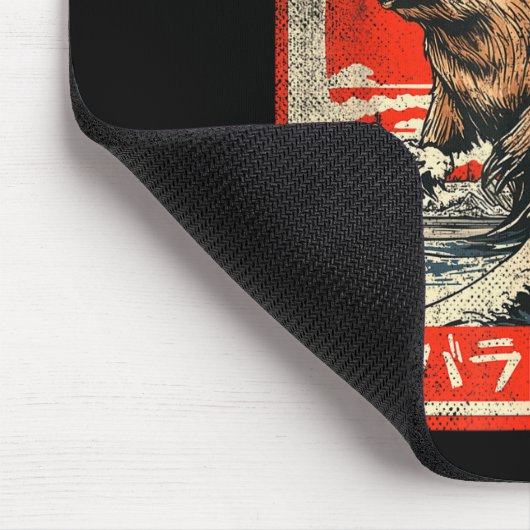 Capyzilla _ Kanagwa Wave Japan _ Cool Rodent Capyb Mousepad (Ecke)