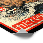 Capyzilla _ Kanagwa Wave Japan _ Cool Rodent Capyb Poster (Ecke)