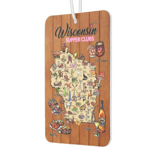 Car Air Freshener - Wisconsin Supper Club Karte Autolufterfrischer