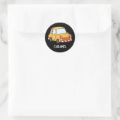 Car amel Funny Candy Car Pun Dark BG Runder Aufkleber (Tasche)