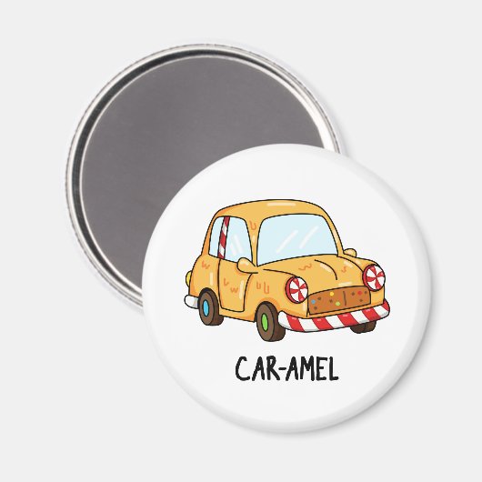Car-amel Funny Candy Car Pun Magnet (Vorderseite/Rückseite)
