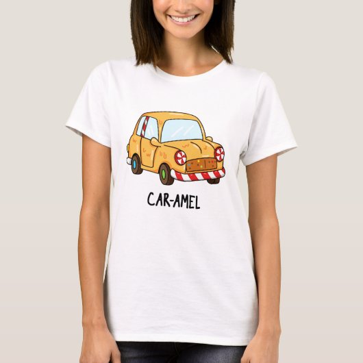 Car-amel Funny Candy Car Pun T-Shirt (Vorderseite)