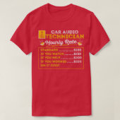 Car Audio Techniker Auto Stereo Fanatic Automobil T-Shirt (Design vorne)