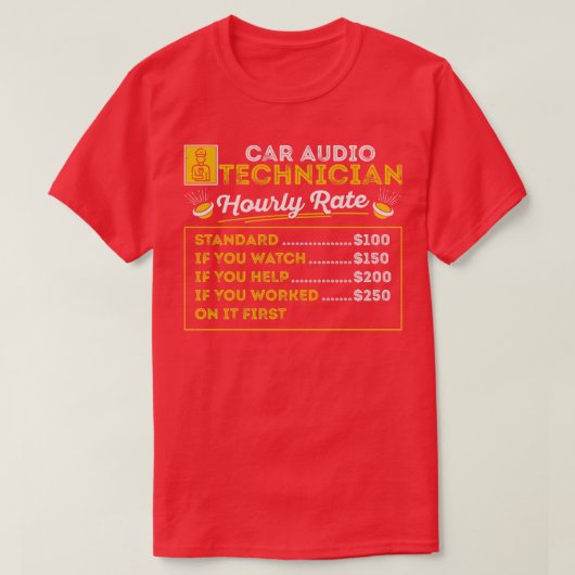 Car Audio Techniker Auto Stereo Fanatic Automobil T-Shirt (Design vorne)