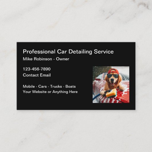 Car Automotive Detailing Business Cards Visitenkarte (Vorderseite)