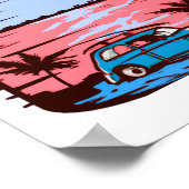 Car Beach Sunset Vektor Poster (Ecke)